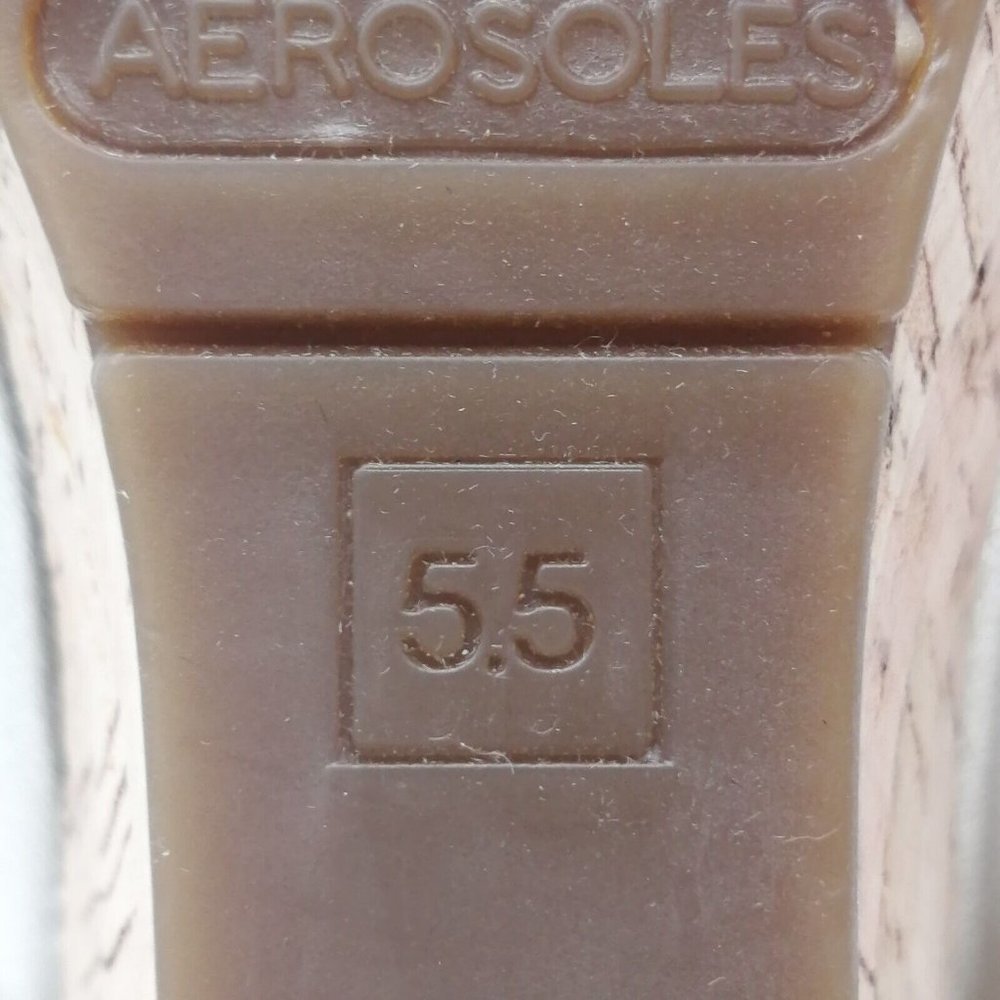 AEROSOLES Metallic Gold Cork Wedge Sandals - Picture 10 of 10